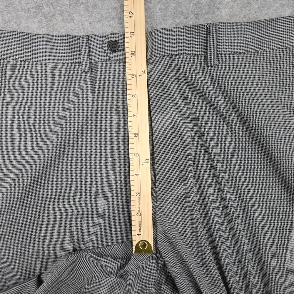 Ralph Ralph Lauren Men's Houndstooth Flat Front Dress Pants Gray Slacks Sz 40x30 - Picture 4 of 9